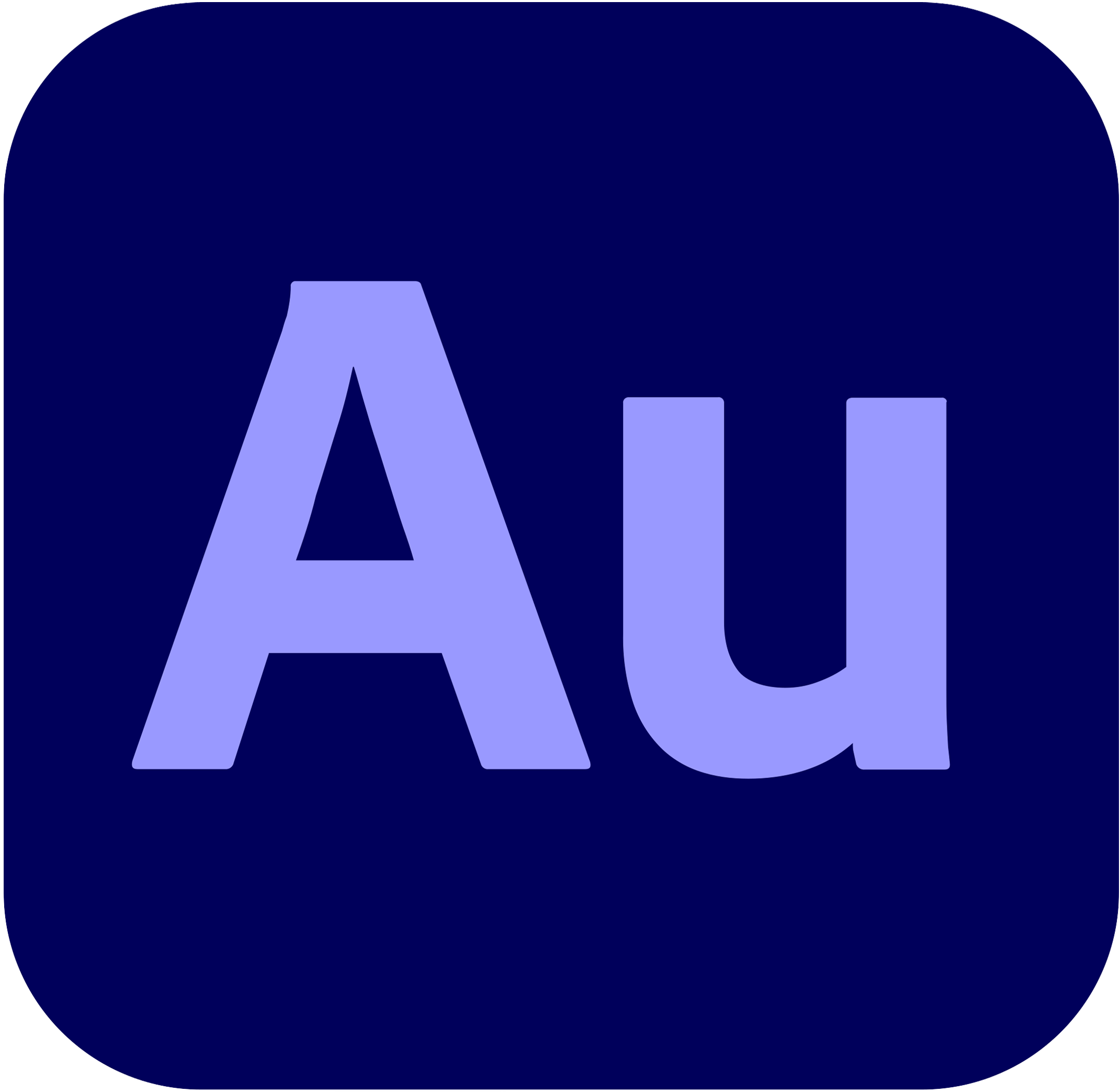 Blue box with letters 'AU'