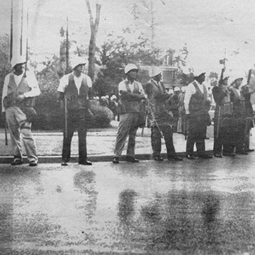 U.S. Federal Marshals at the Lyceum (The Mississippian on October 1, 1962)