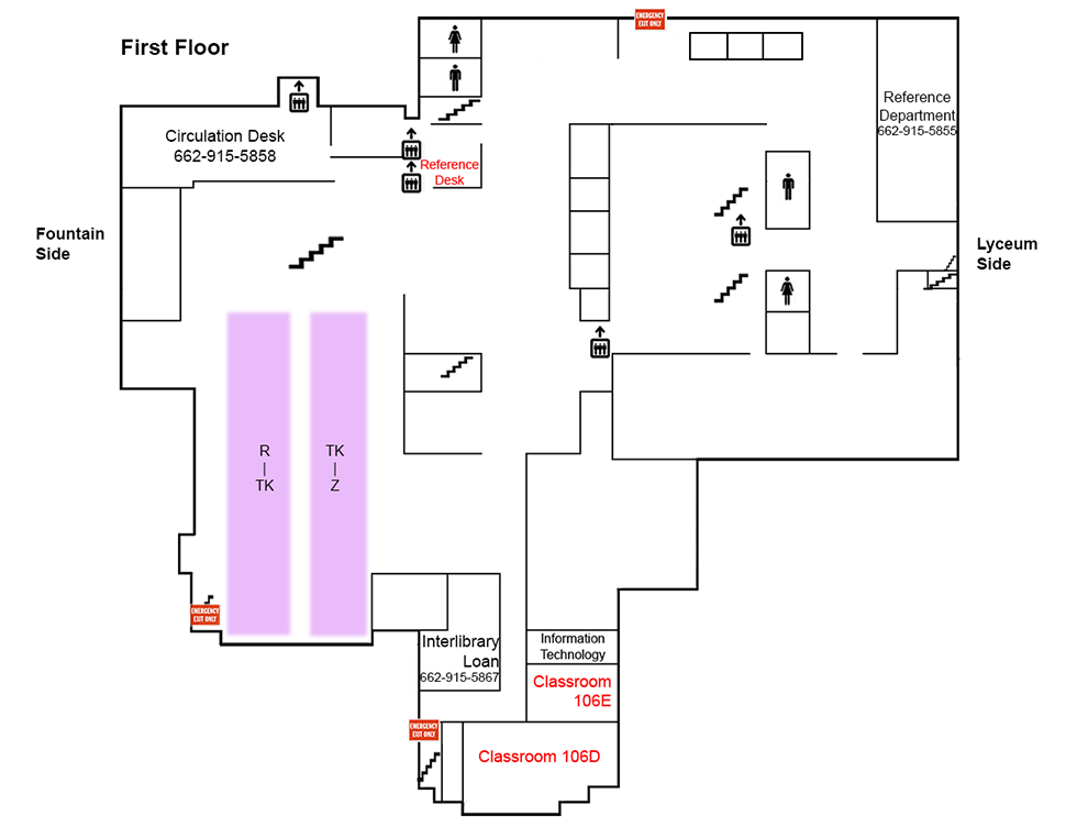 Main Floor Map (R-Z)