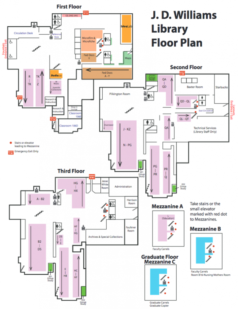 The University of Mississippi Libraries | Main Library Map - The ...