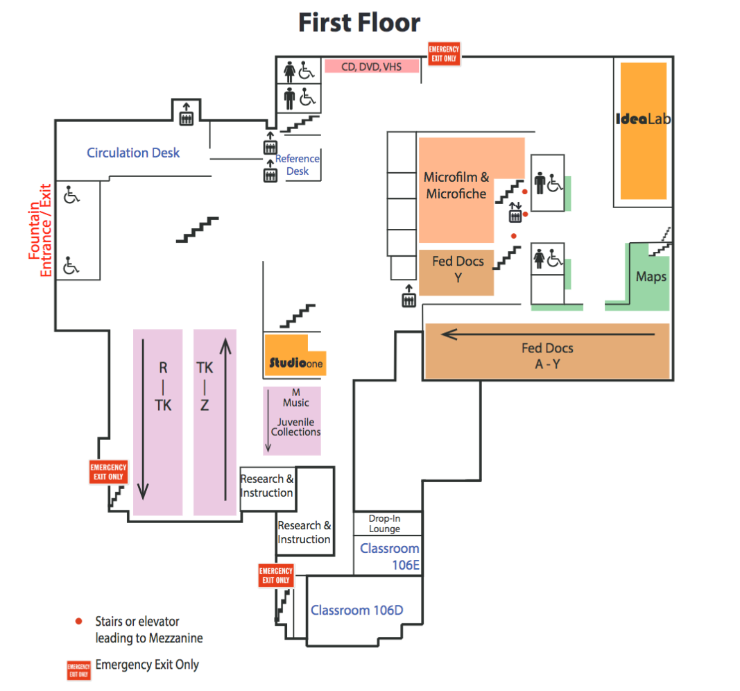 The University of Mississippi Libraries | First Floor Map