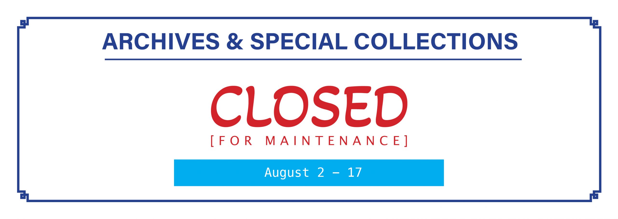 Closed for maintenance